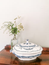 Load image into Gallery viewer, Blue and White Antique Lidded Turine