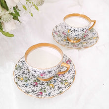 Load image into Gallery viewer, Gilded Teacup and Saucers Set
