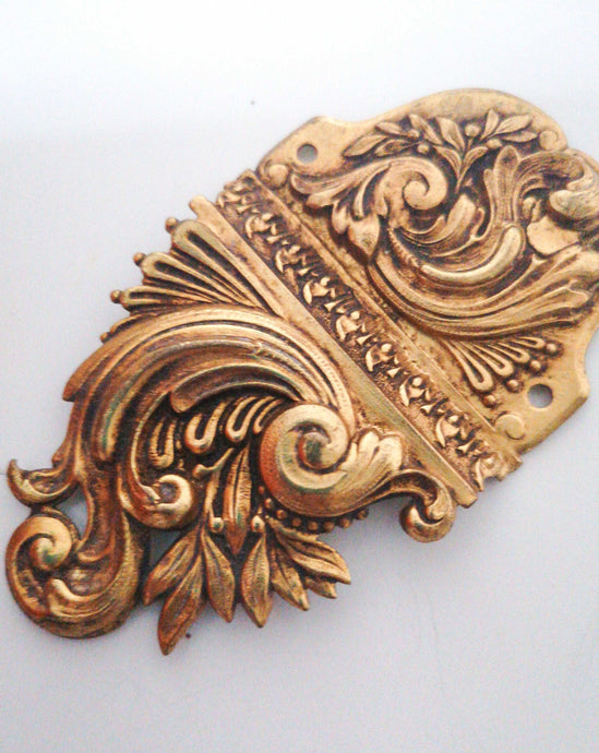 Decorative Rococco Brass Plate