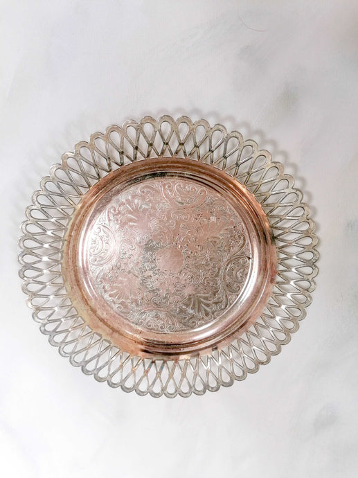 Decorated Silver Plate Dish