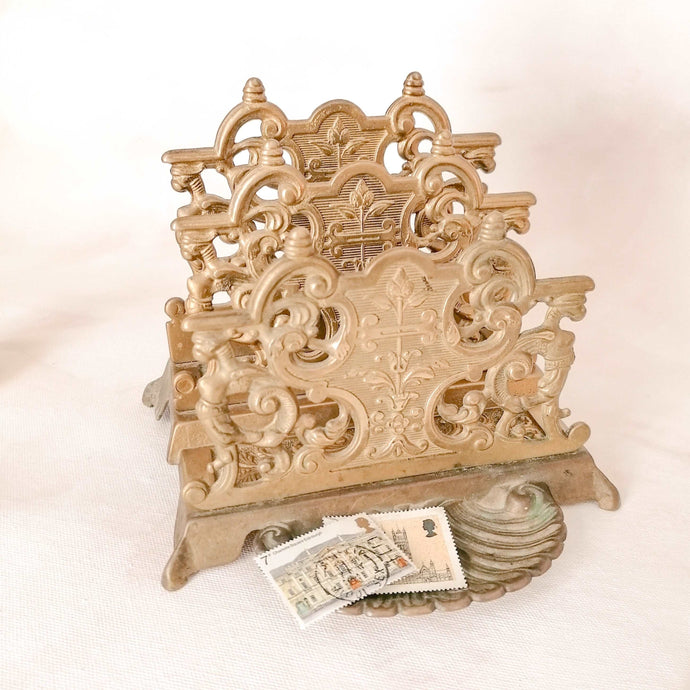 Ornate Victorian Brass Letter Rack