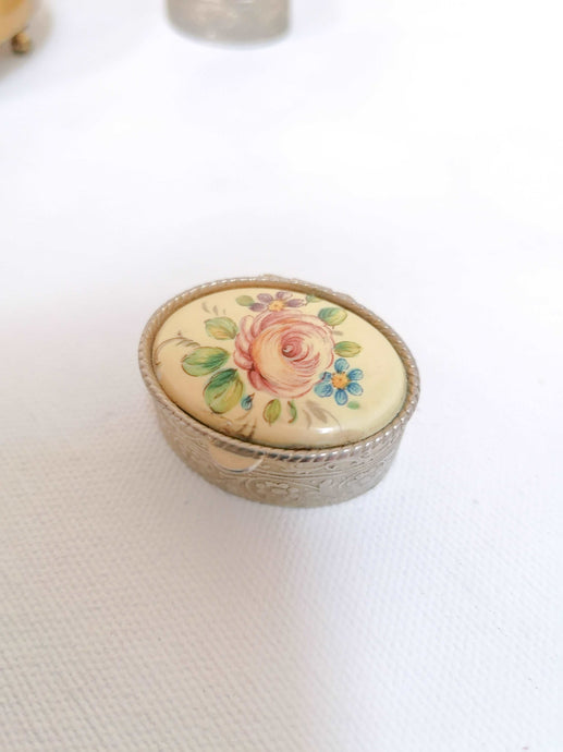 Silver and painted trinket box