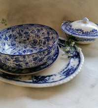 Load image into Gallery viewer, Flow Blue and White Decorative Bowl
