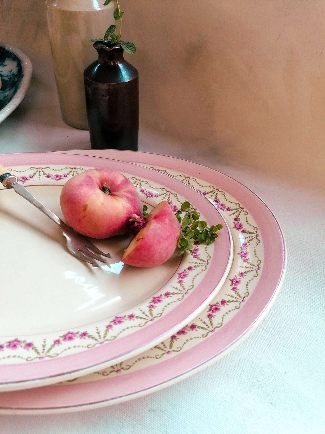 Pink Floral serving Plates
