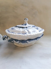 Load image into Gallery viewer, Blue and White Antique Lidded Turine
